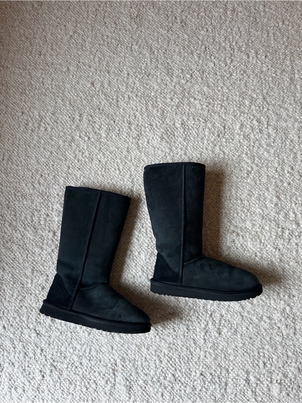 UGG Black Tall Suede Knee high Boots size 8 - Picture 5 of 5